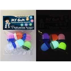My Gum Светящееся Ассорти, 60 г, 6 цветов